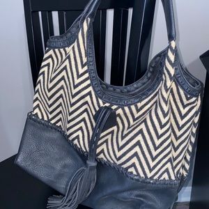 Big Buddha chevron hobo bag